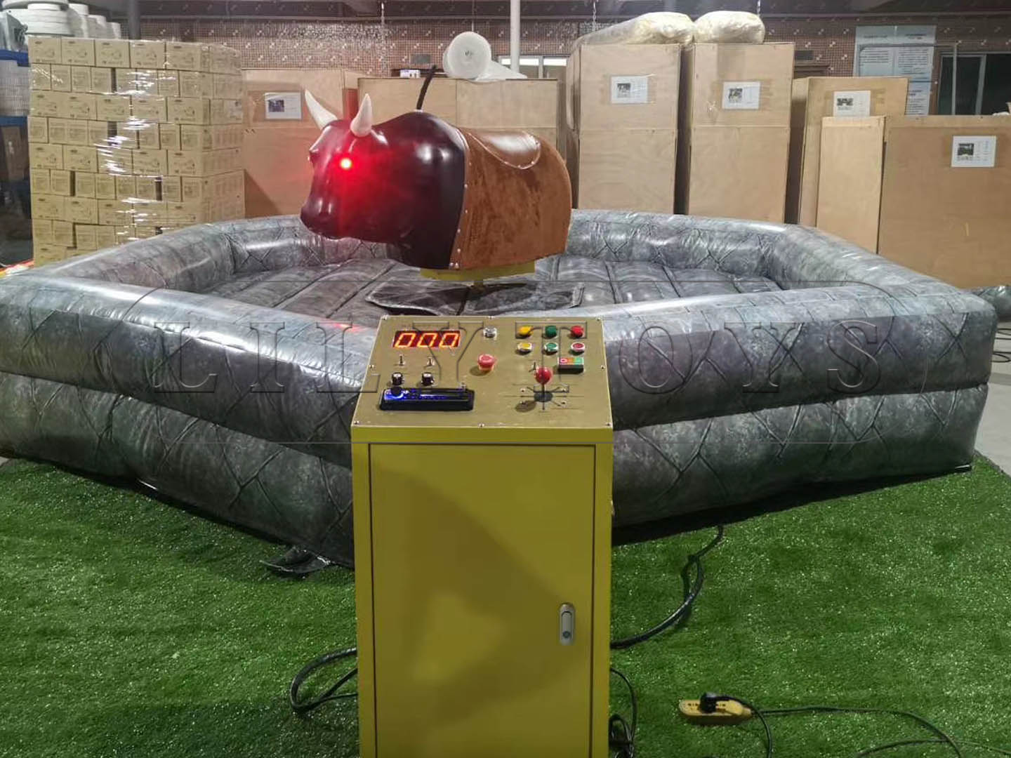 Inflatable interactive bull games