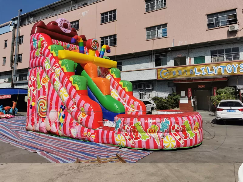 inflatable candy slide with water