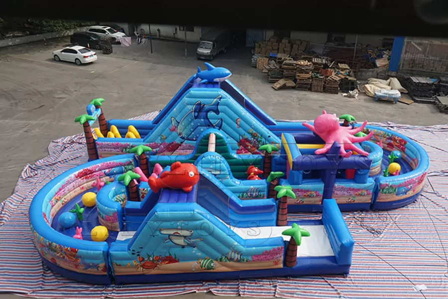 inflatable sea theme obstacle course for sale