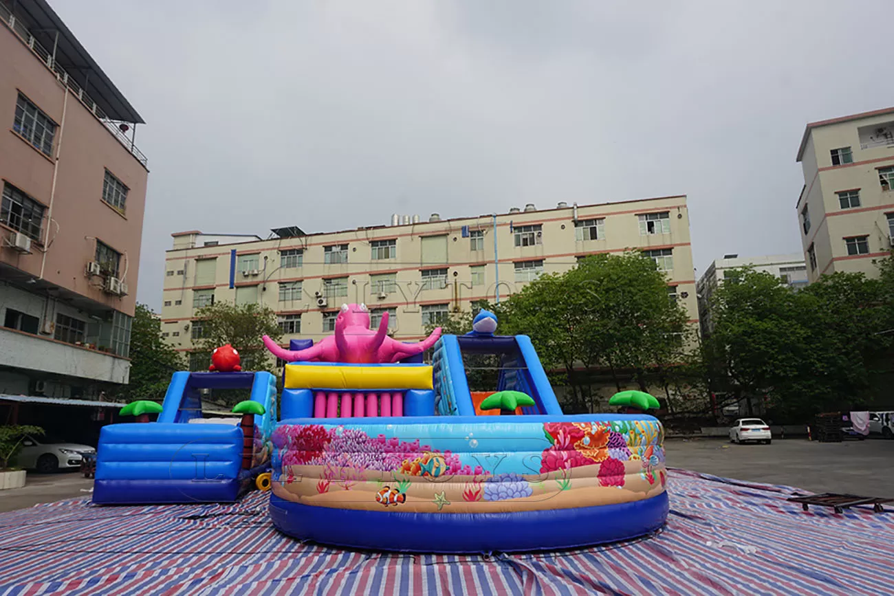 inflatable sea theme obstacle course for sale