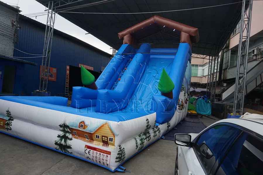 winter snow inflatable water slide