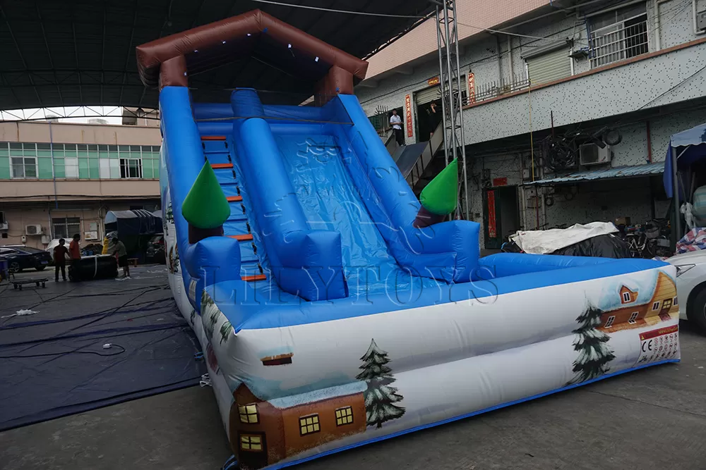 winter snow inflatable water slide