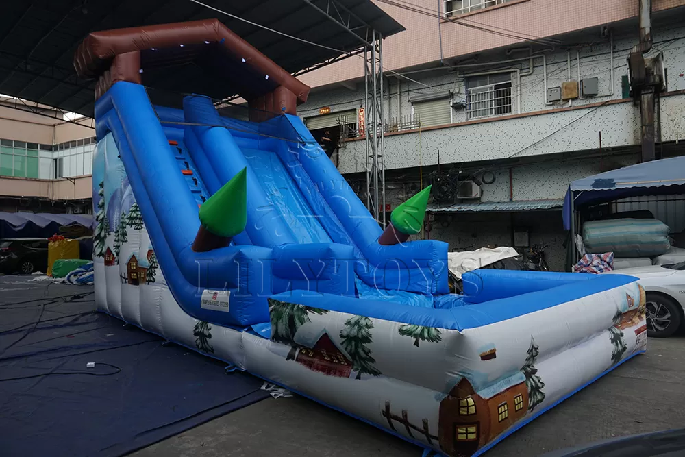 winter snow inflatable water slide