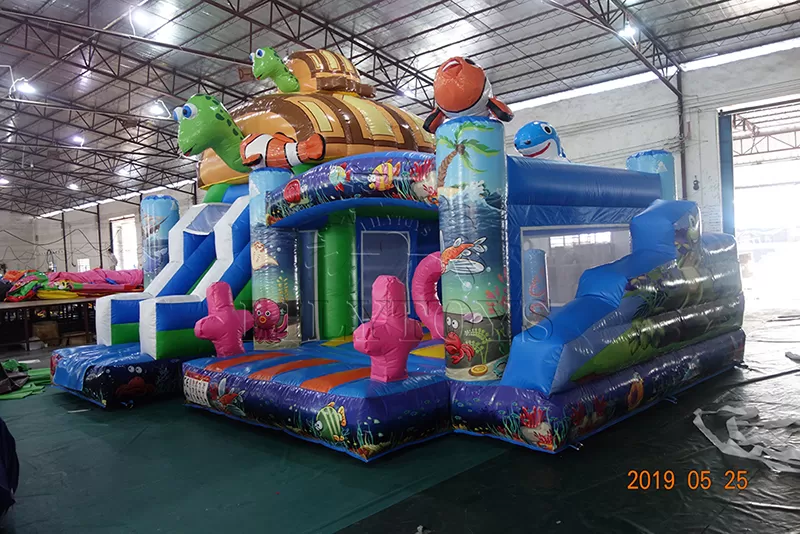 turtle inflatable bounce slide