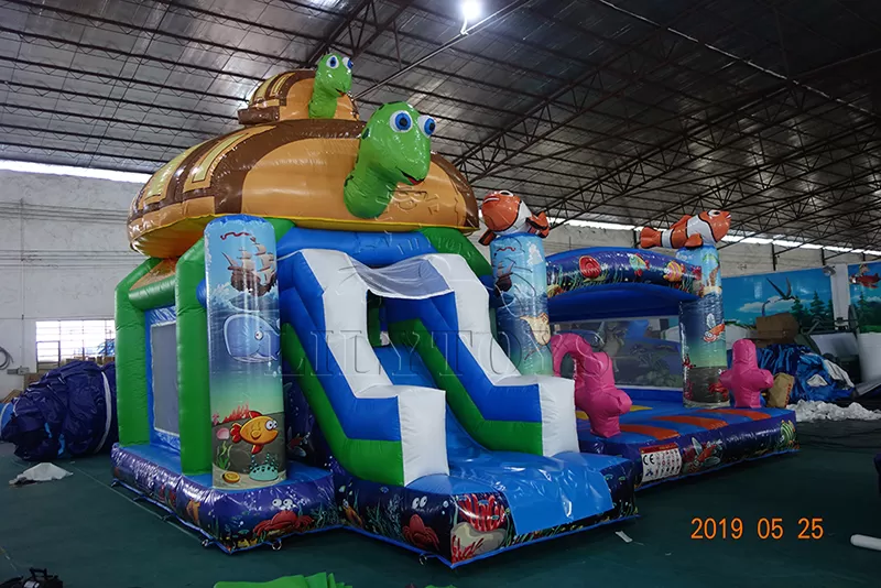 turtle inflatable bounce slide