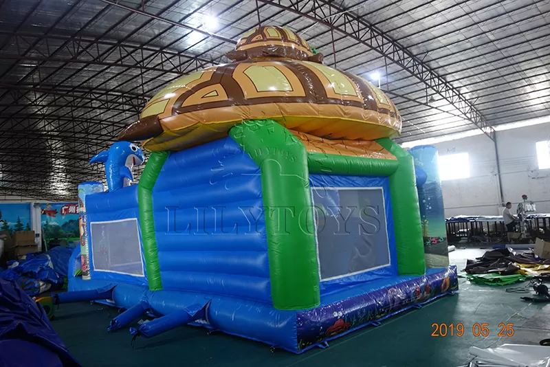 turtle inflatable bounce slide