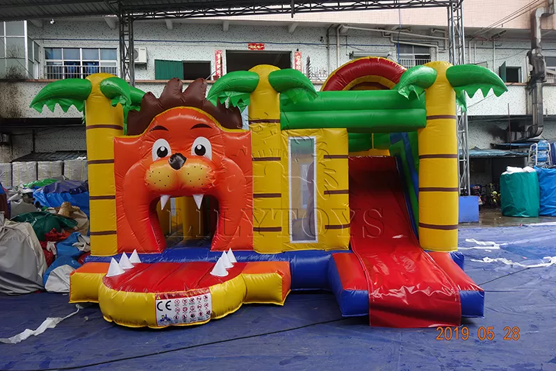 jungle line inflatable bounce with slide