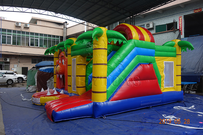 jungle line inflatable bounce with slide