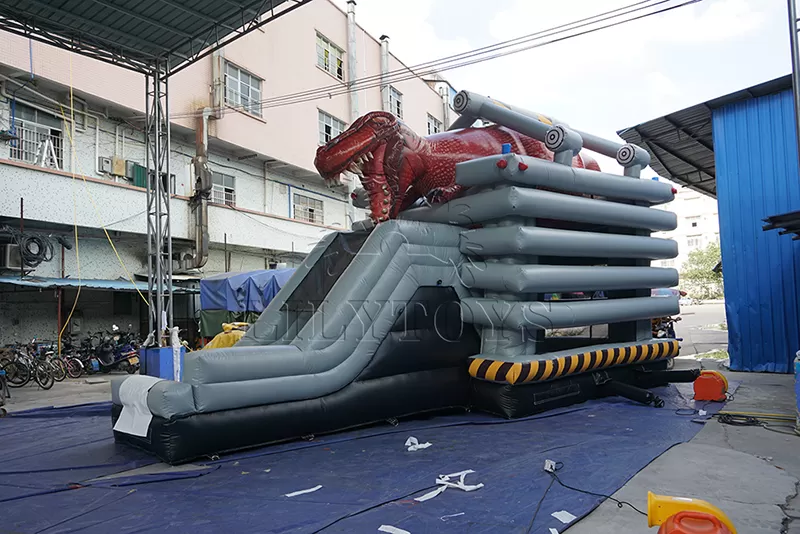 tyrannosaurus rex inflatable bounce with slide