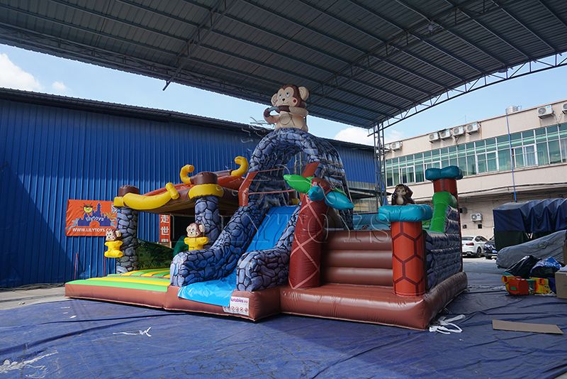 monkey with banana inflatable bounce