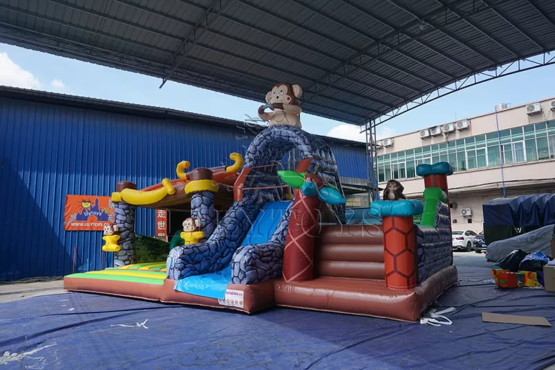 monkey with banana inflatable bounce