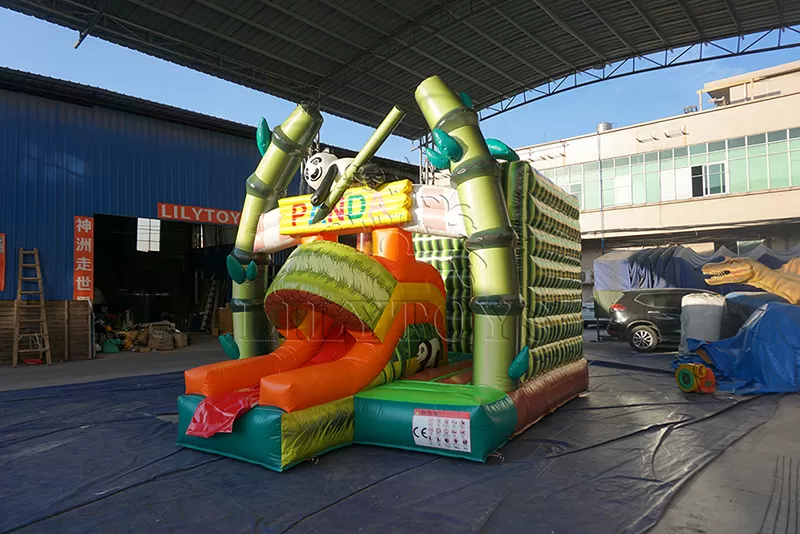 panda inflatable jumping house with slide