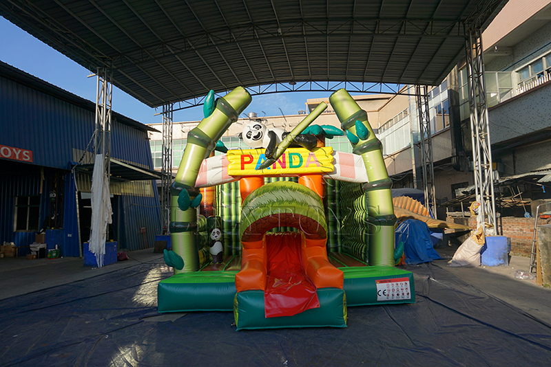 panda inflatable jumping house with slide