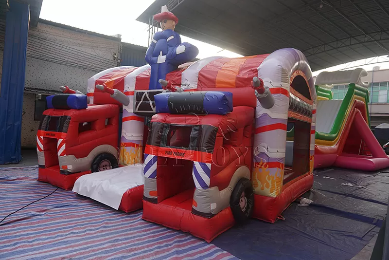 inflatable fireman combo house