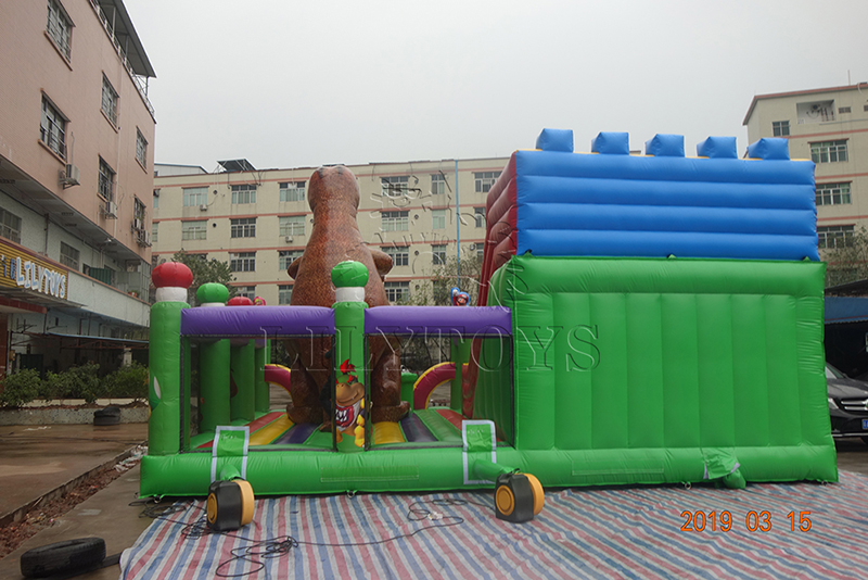 dino inflatatable playground for play