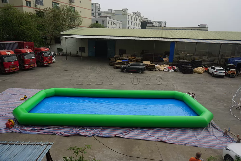 green color inflatable swimming pool