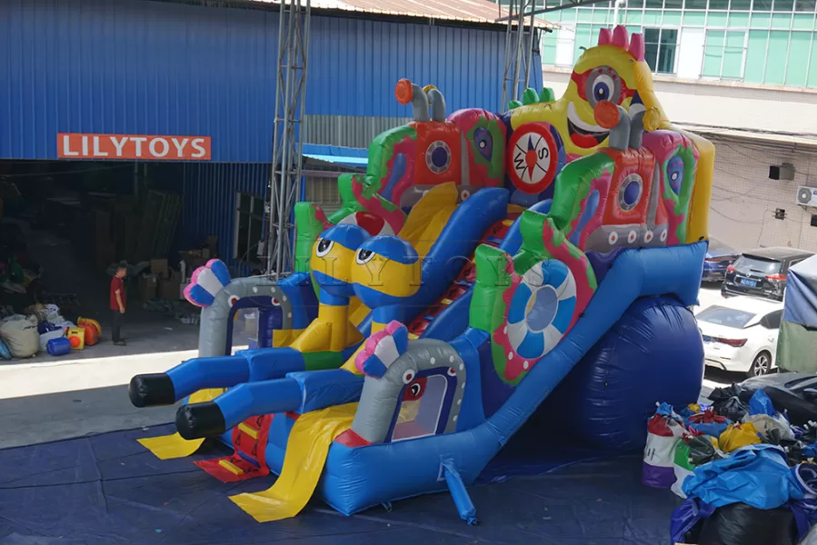 kids colorful inflatable slide
