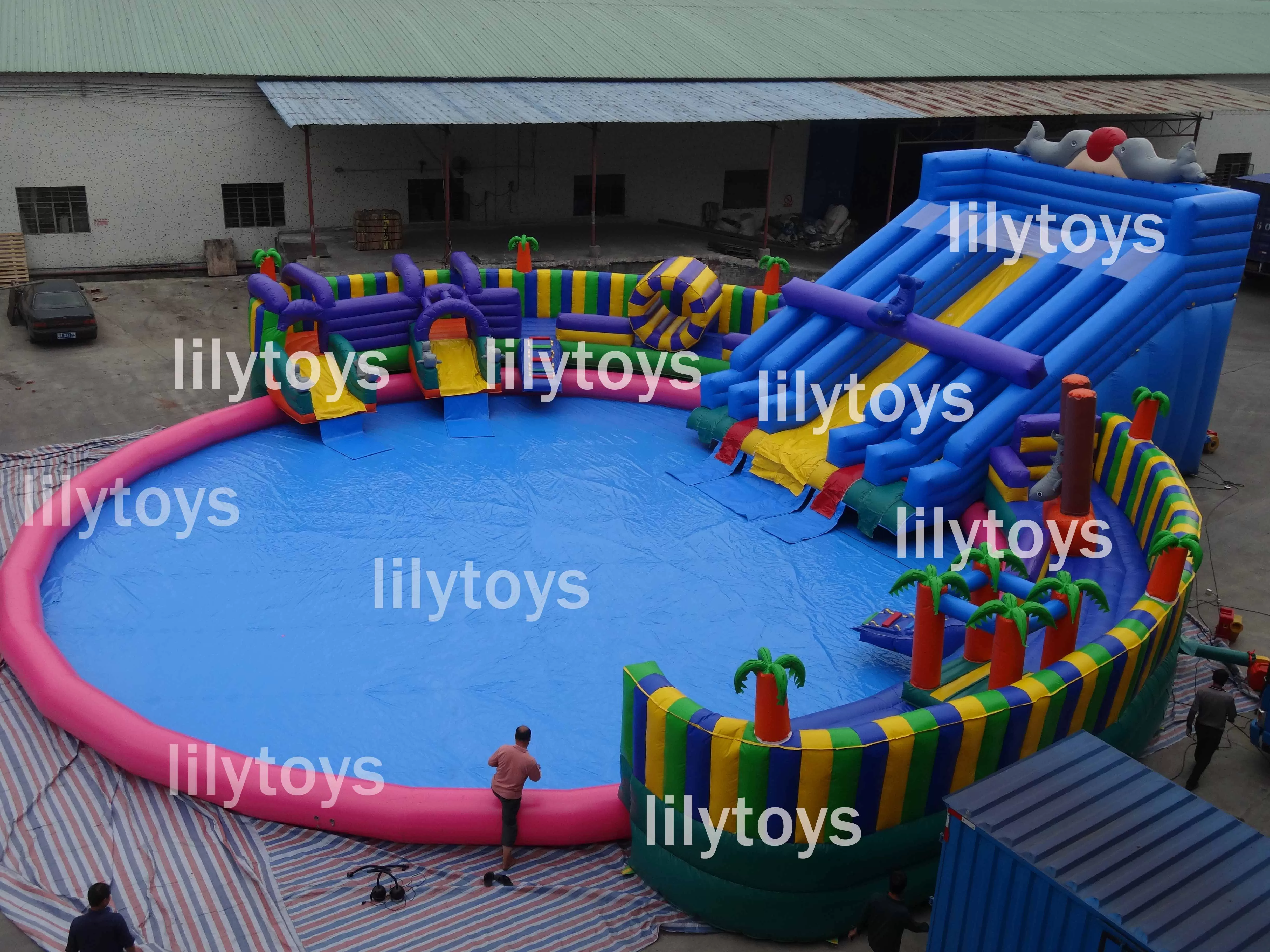 tropical inflatable water park