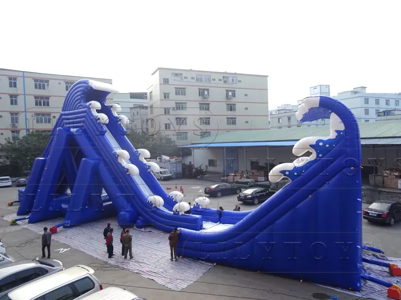 NEW double wave inflatable slide