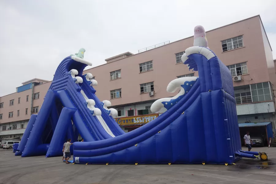 NEW double wave inflatable slide