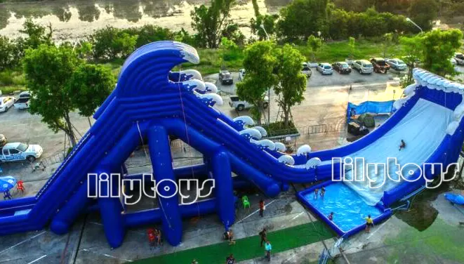 NEW double wave inflatable slide