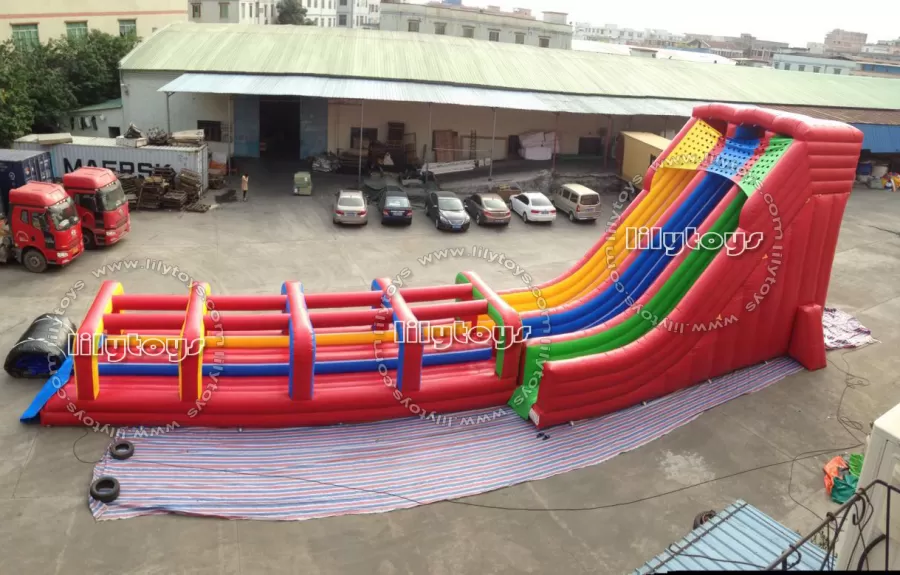 commercial rainbow inflatable water slide