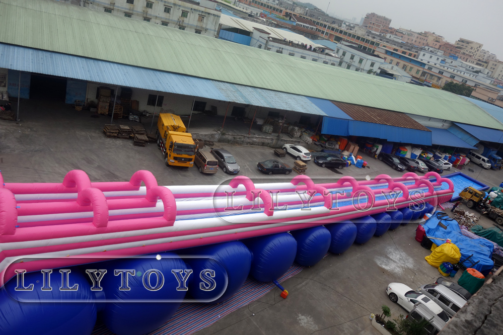 high quality inflatable water slide, pink inflatable city slide