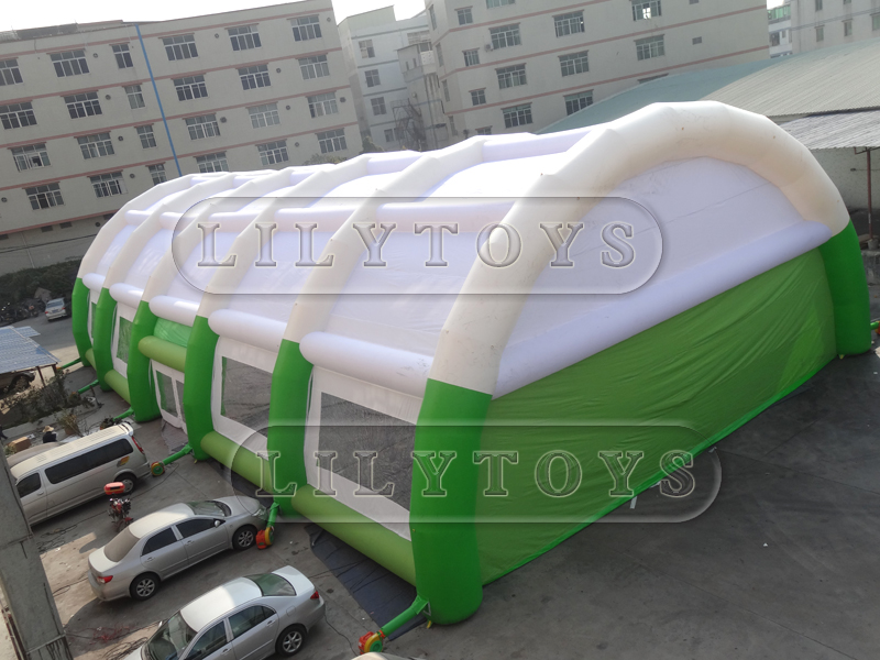 Giant inflatable white tent