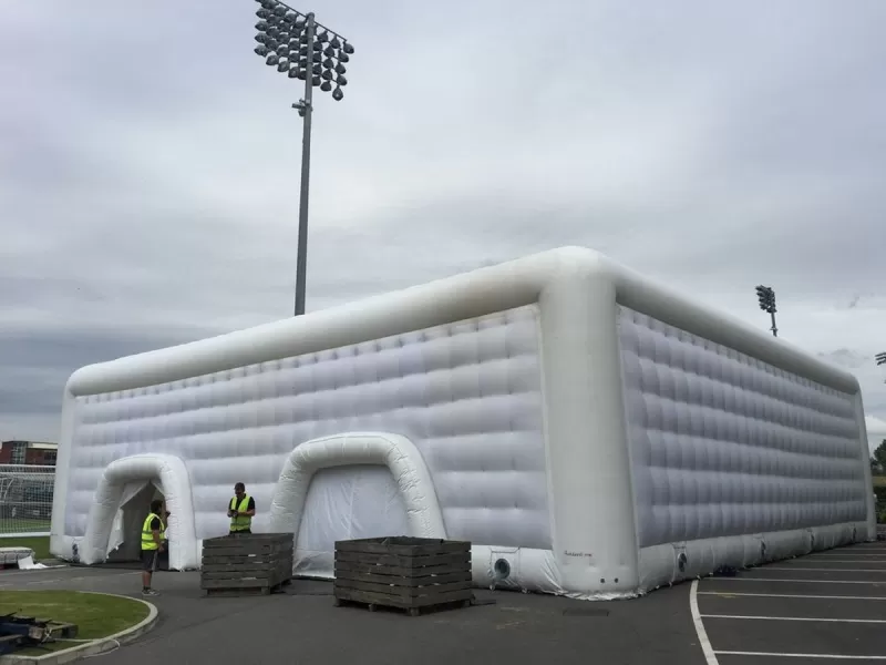 White square tent for event