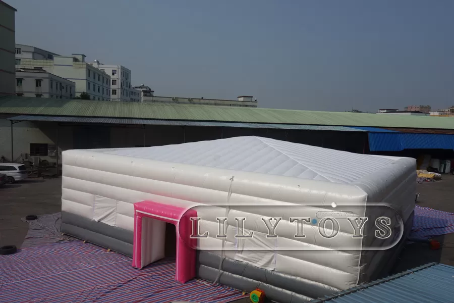 inflatable white double layer tent