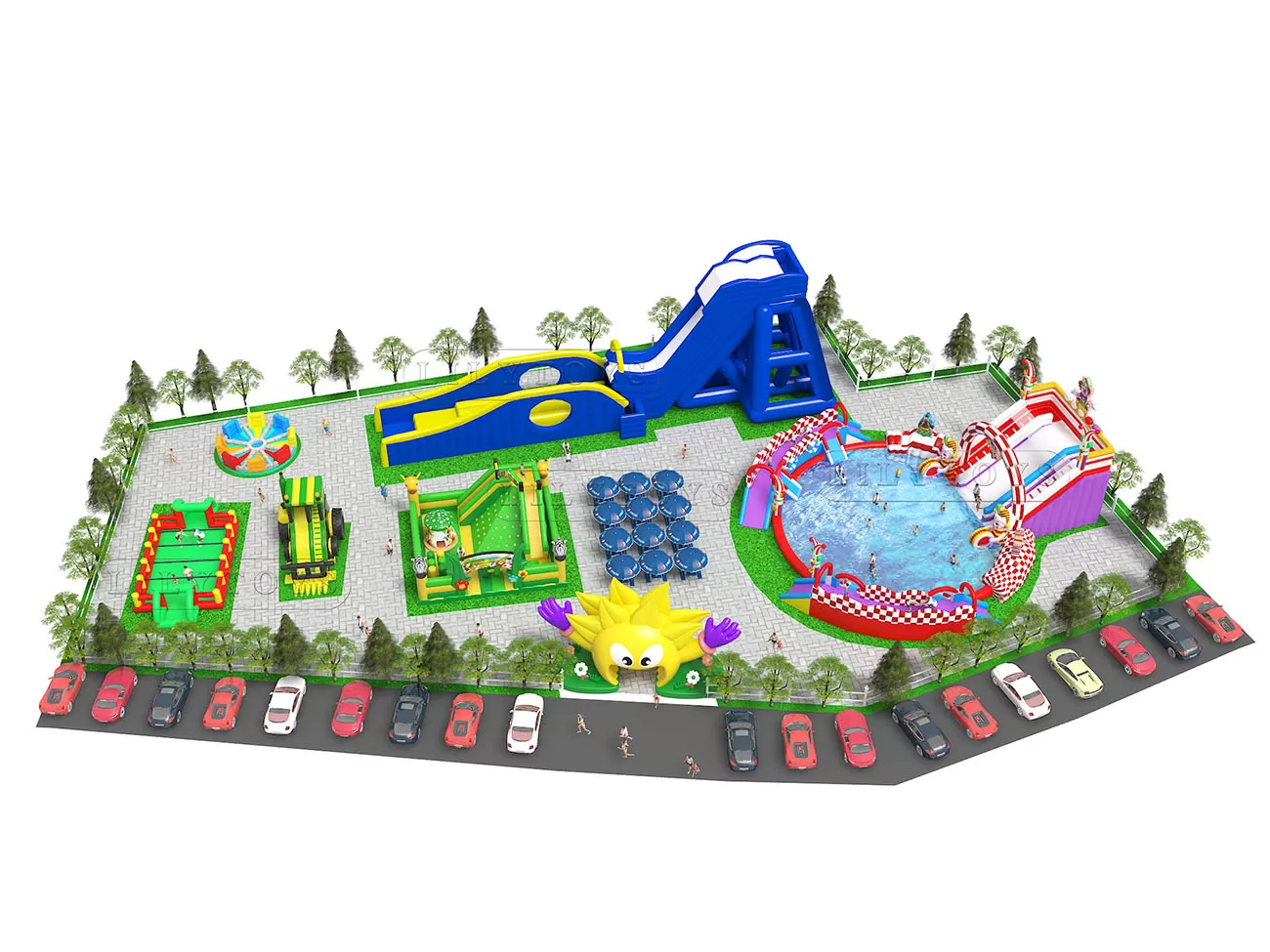 commercial inflatable water park