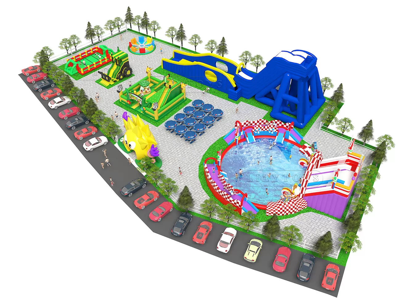 commercial inflatable water park