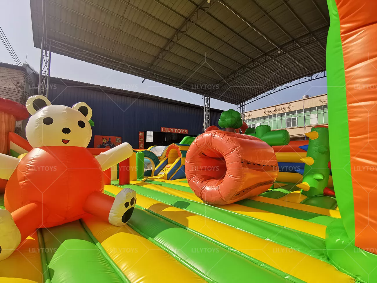 giant tropical inflatable playground for kids