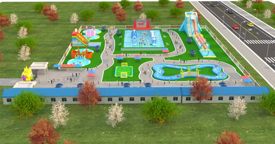 Inflatable ground Water park -100x80