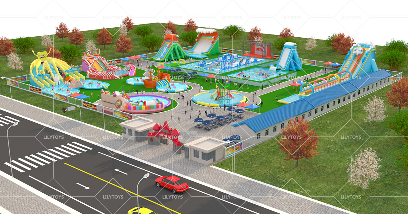 Inflatable ground Water park -80x100