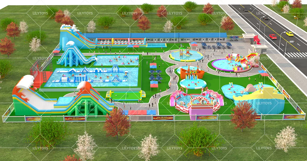 Inflatable ground Water park -80x100