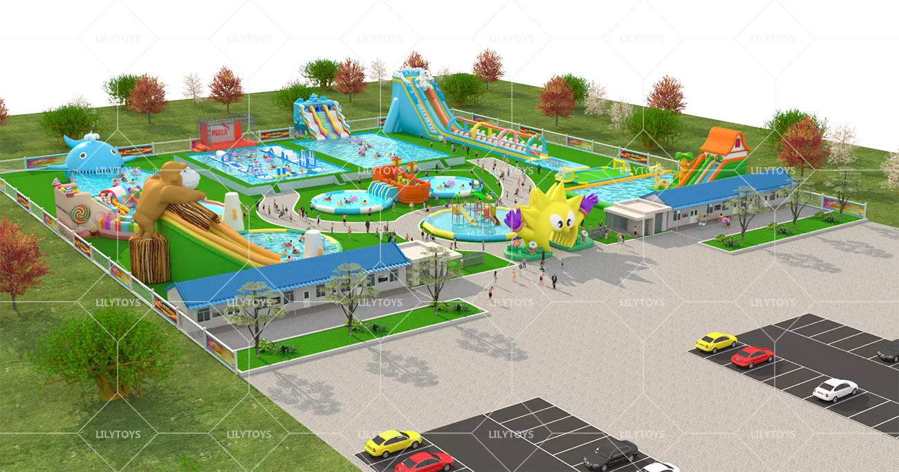 Inflatable ground Water park -07