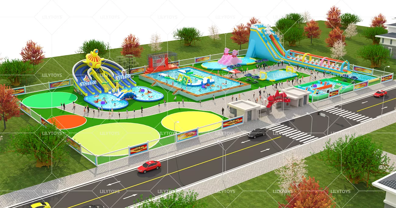 Inflatable ground Water park -11