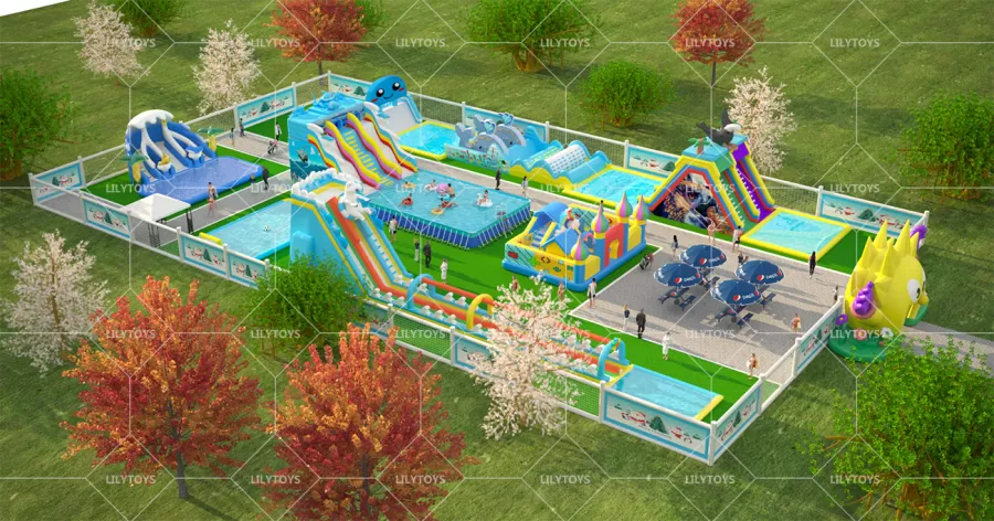 Inflatable ground Water park -13