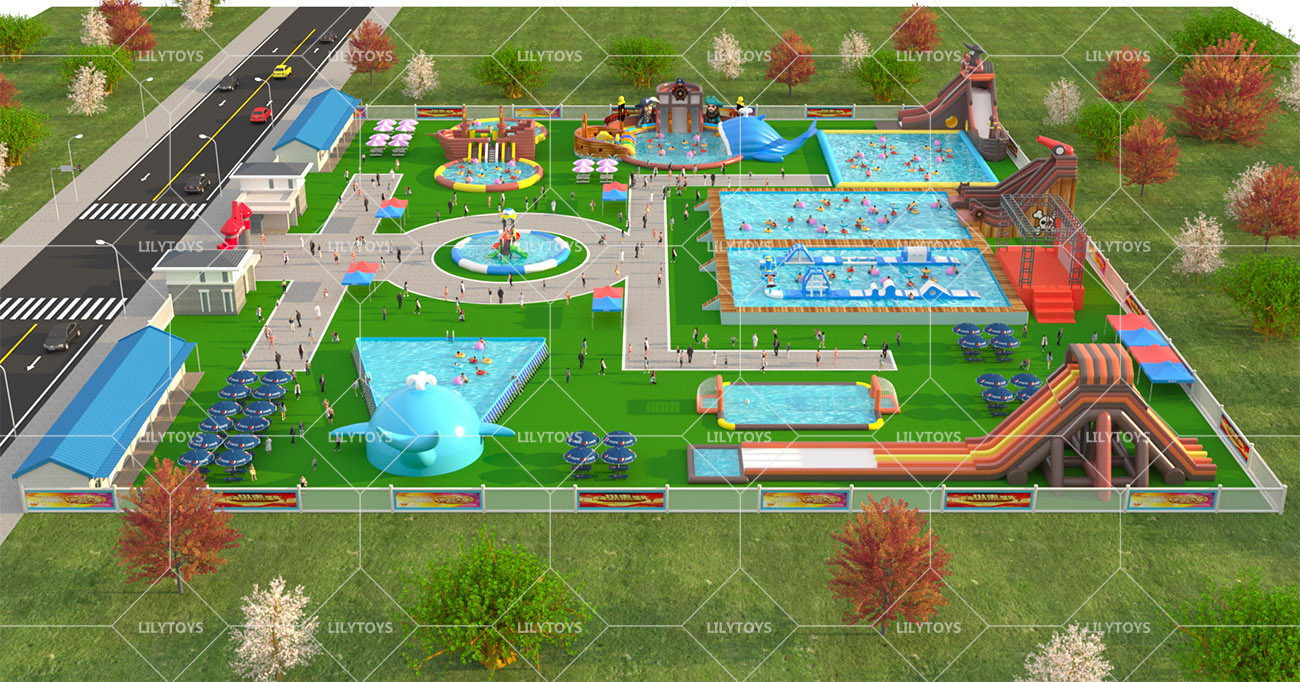 Inflatable ground Water park 100x120