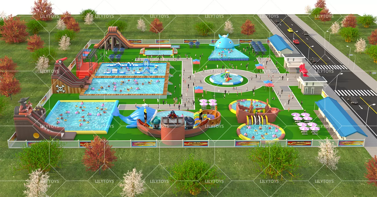 Inflatable ground Water park 100x120