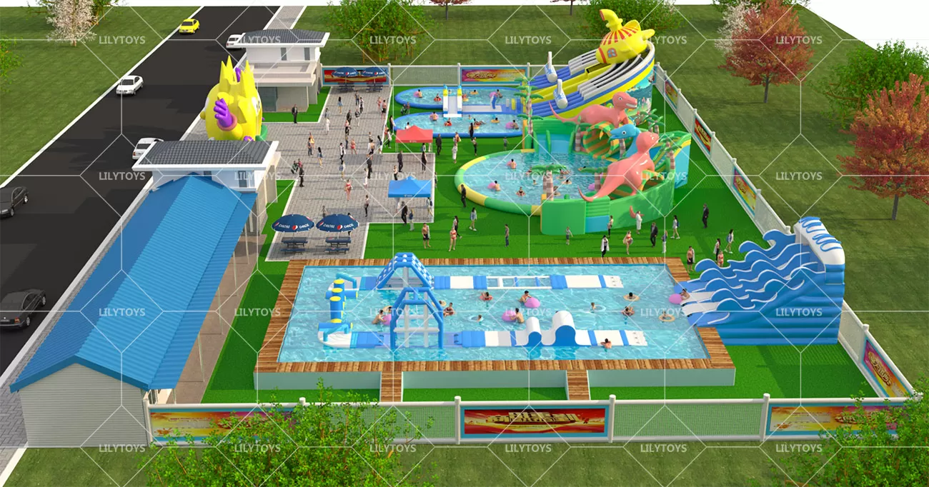 Inflatable ground Water park -17