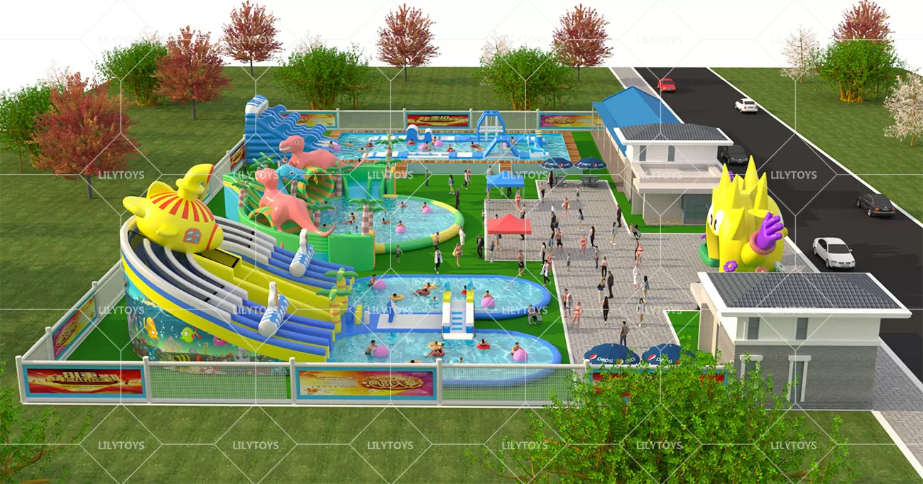 Inflatable ground Water park -17