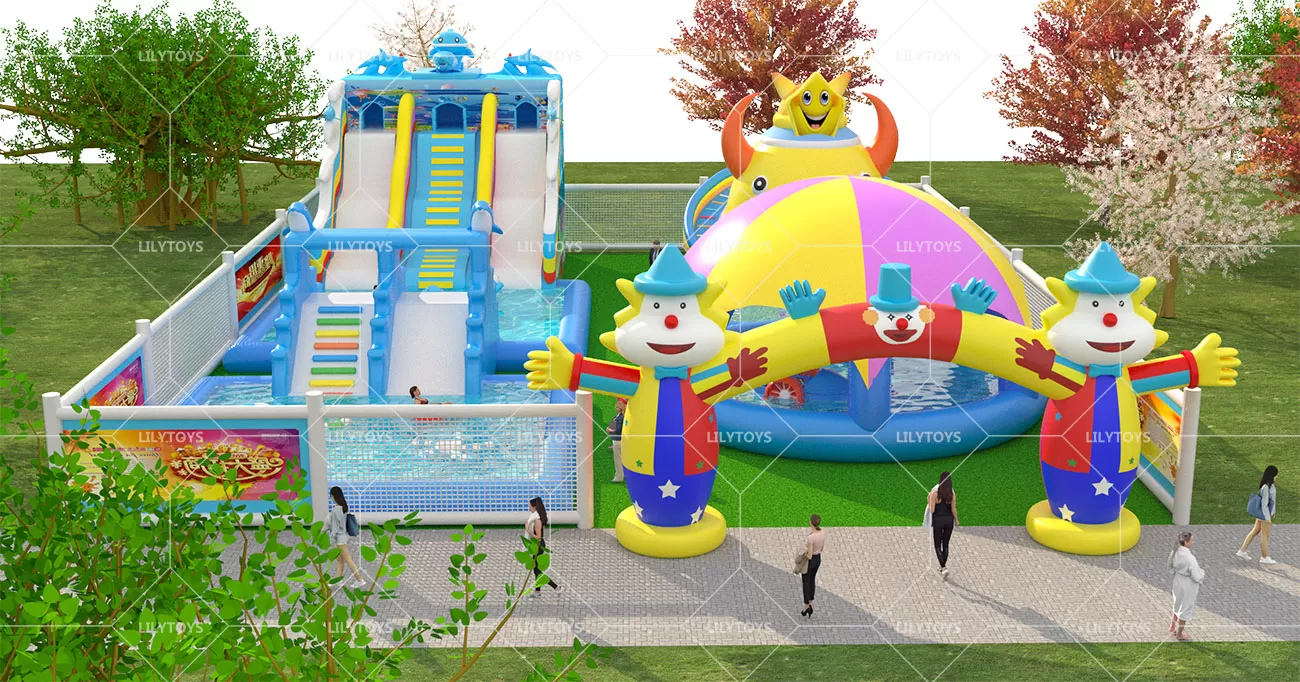 Inflatable ground Water park -25x20