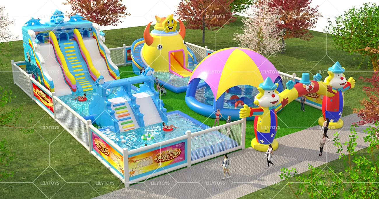 Inflatable ground Water park -25x20