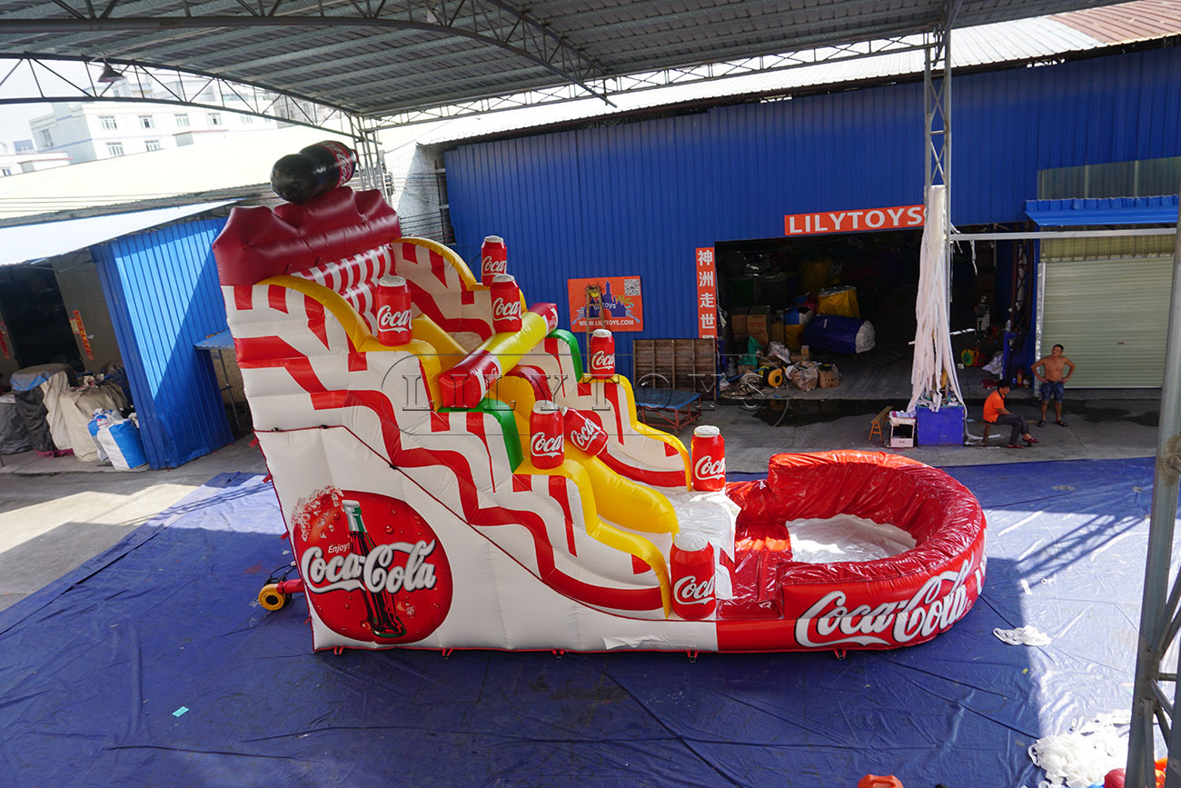 Kids inflatable water slide with pool