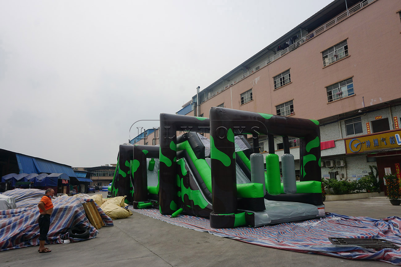 Long run big inflatable obstacle course