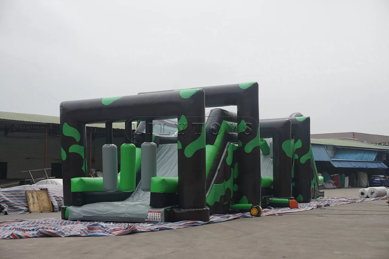 Long run big inflatable obstacle course