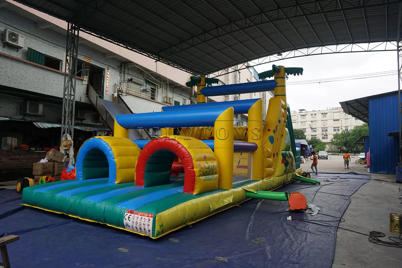 palm tree inflatable obstacle course