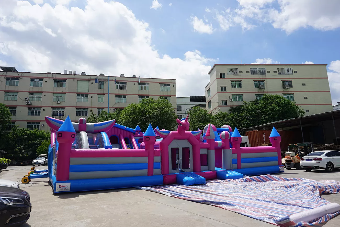 Giant inflatable theme park playground